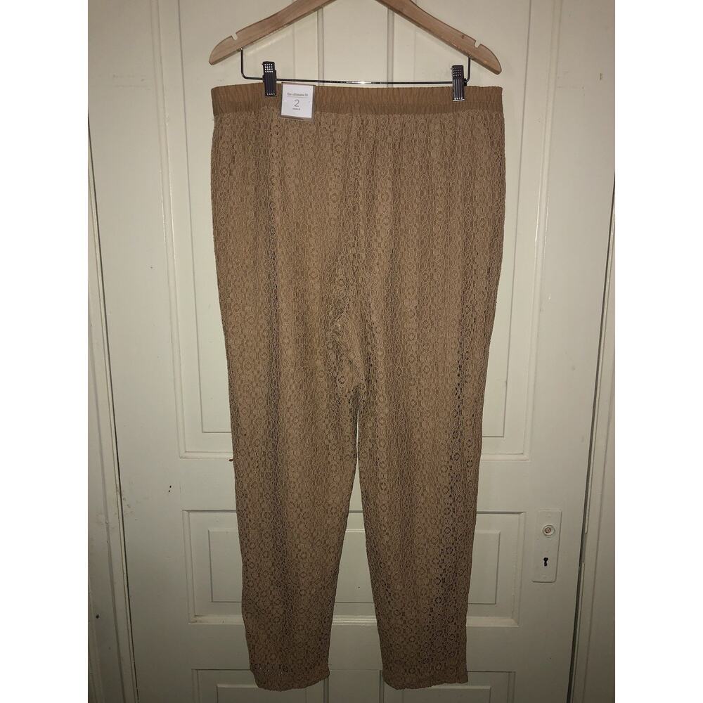 Chico’s Women’s Pull On Lace Ankle 28” Pants Arabian Camel Size 2/Large/12 - Picture 12 of 12
